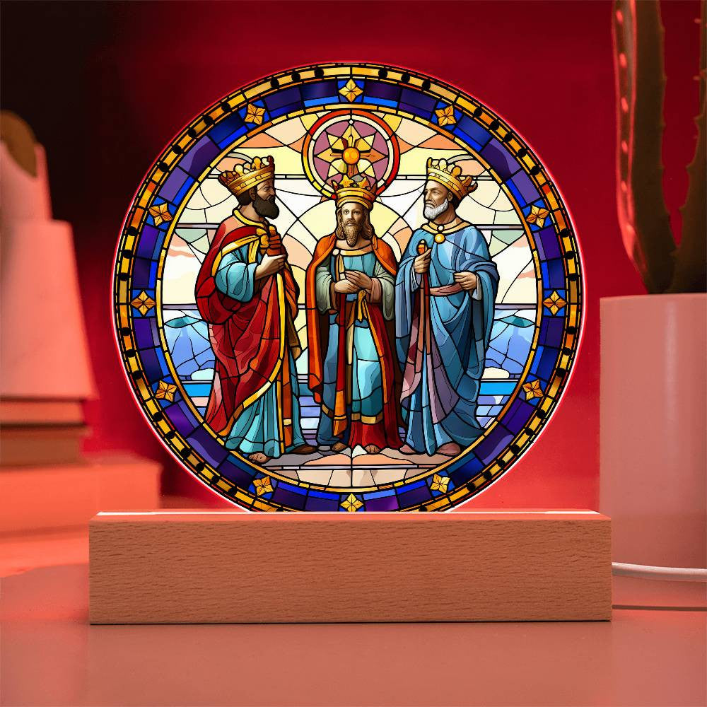 Three Kings Acrylic Circle Ornament and Plaque