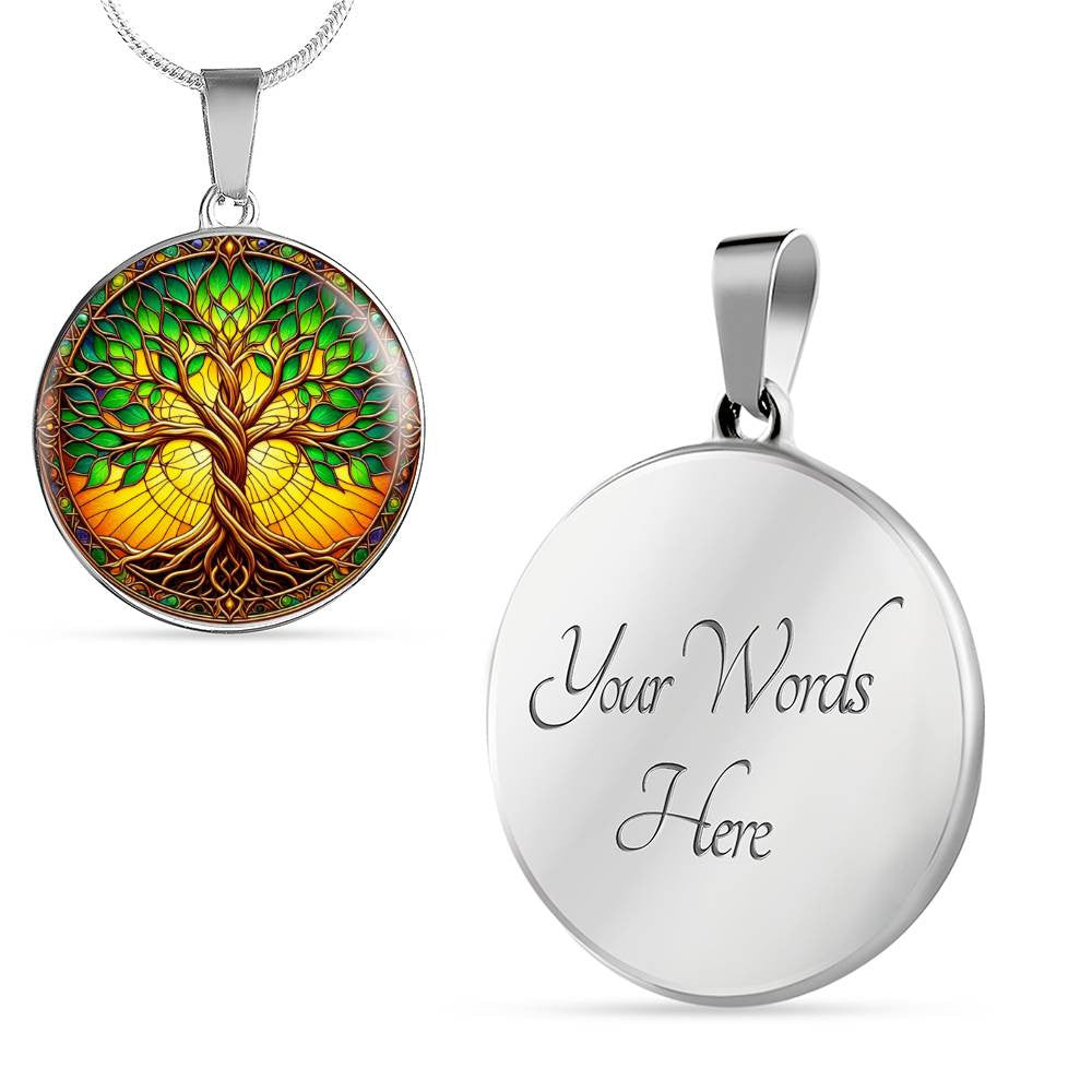 Stained Glass Tree of Life Necklace and Bracelet