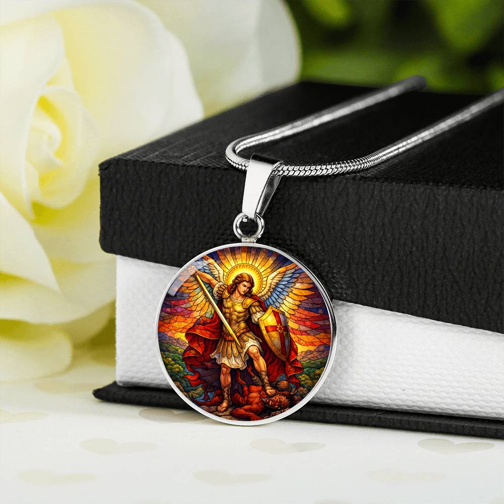 Archangel Michael Necklace or Keychain, Saint Michael Protection Jewelry, Catholic Warrior Angel Pendant Gift
