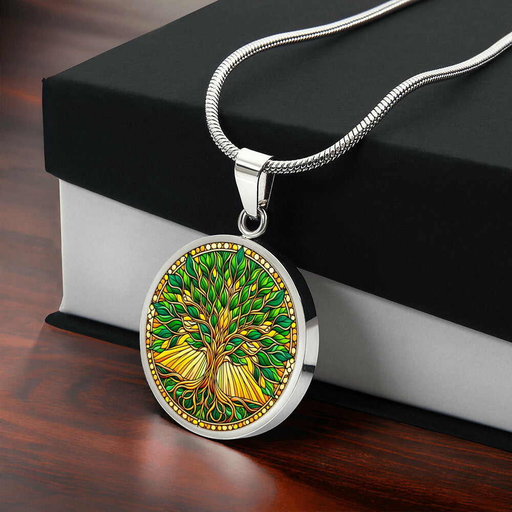 Stained Glass Tree of Life Jewelry - Silver and Gold