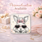 Cute Bunny Necklace or Keychain, Easter Bunny Jewelry, Rabbit Necklace for Teen Girl, Easter Basket Stuffer Gift