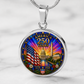 America 250 Years Necklace or Keychain Stained Glass Style USA Commemorative Limited Edition Patriotic Keepsake