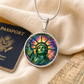 Statue of Liberty Necklace or Keychain, Stained Glass Style New York City NYC Travel Souvenir Gift