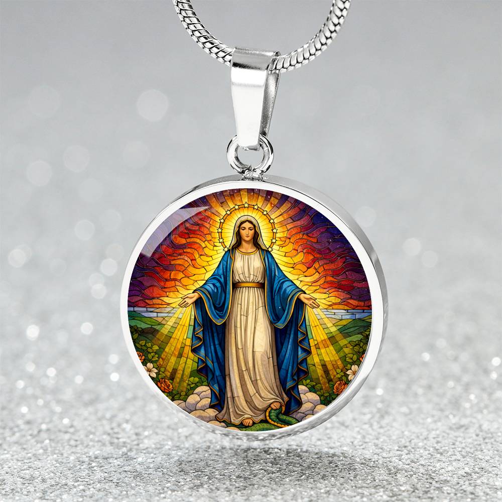 Our Lady of Grace Necklace or Keychain, Blessed Virgin Mary Catholic Jewelry, Marian Faith Pendant Gift
