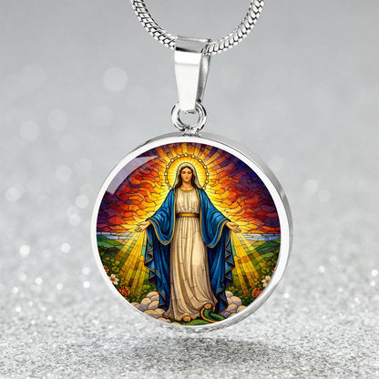 Our Lady of Grace Necklace or Keychain, Blessed Virgin Mary Catholic Jewelry, Marian Faith Pendant Gift