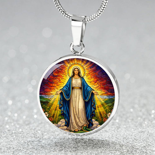 Our Lady of Grace Necklace or Keychain, Blessed Virgin Mary Catholic Jewelry, Marian Faith Pendant Gift