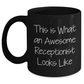 Funny Receptionist Gifts for Men from Coworkers - This Is What An Awesome Receptionist Looks Like Black Coffee Mug, Father's Day Unique Gifts - Main