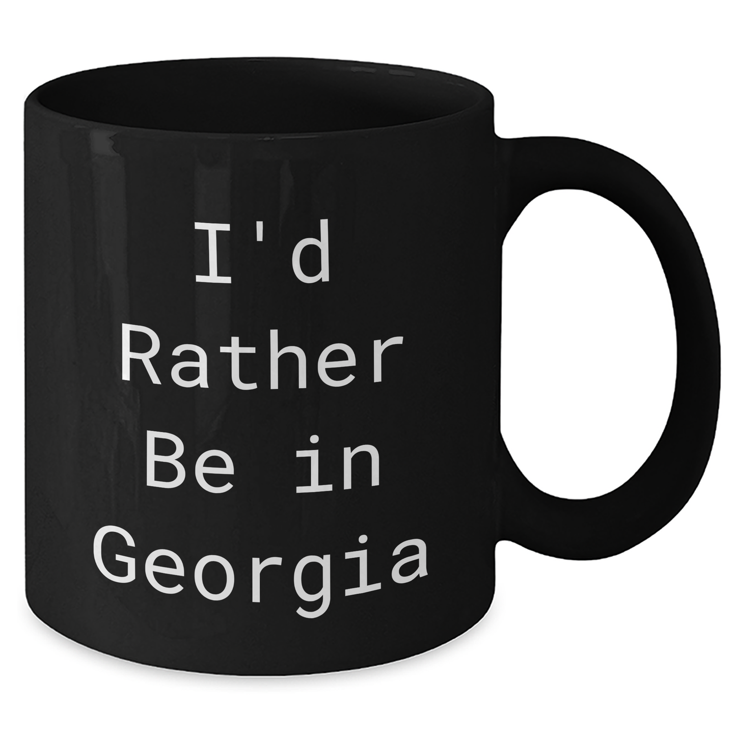 Georgia Gifts for Friends - 'I'd Rather Be In Georgia' Funny Black Coffee Mug, Graduation Unique Gifts from Family - Additional