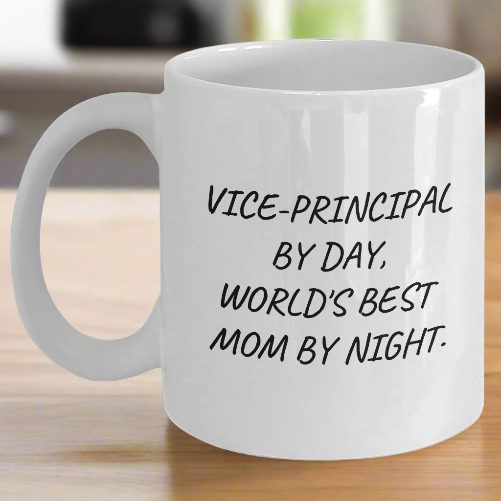 Vice-Principal By Day, World's Best Dad By Night - Funny White Coffee Mug Gifts for Men, White Coffee Mug for Father's Day - Main