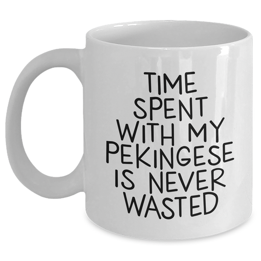 Pekingese Dog Lovers Rejoice! Funny White Coffee Mug for Dad on Father's Day, Gifts from Family, Friends, or Coworkers - Main