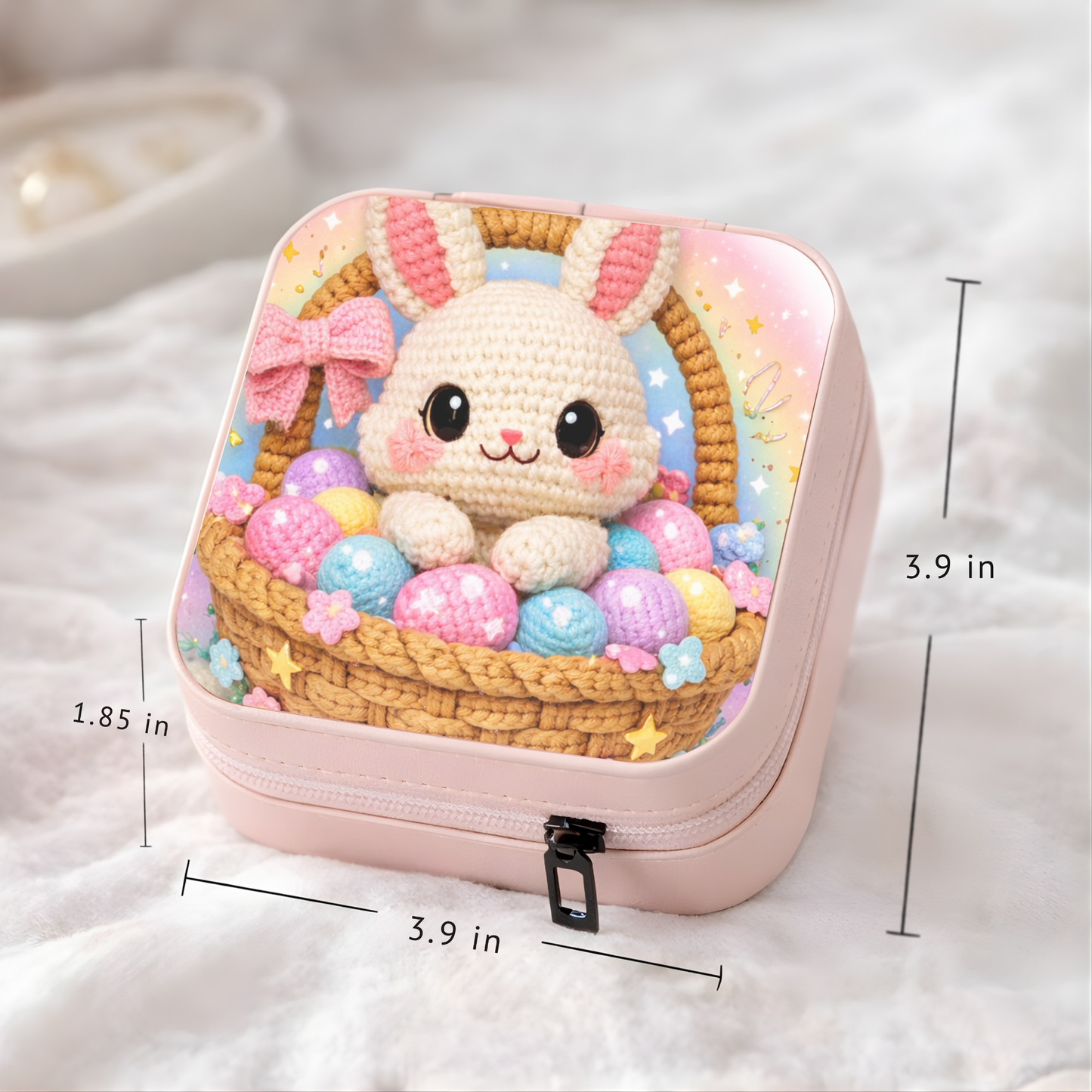 Crochet Bunny Necklace or Keychain, Easter Basket Bunny Jewelry, Cute Rabbit Pendant for Teen Girl, Easter Basket Stuffer Gift