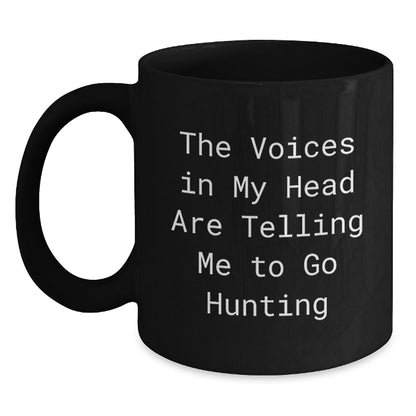 Funny Hunting Gifts for Men from Friends and Family - Inspirational Black Coffee Mug for Graduation - Main
