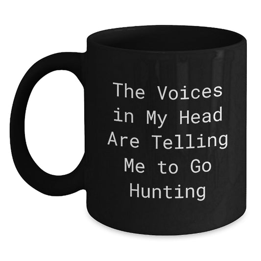 Funny Hunting Gifts for Men from Friends and Family - Inspirational Black Coffee Mug for Graduation - Main