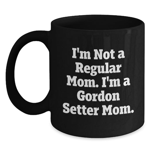 Gordon Setter Dog Mom Funny Gifts from Friends and Family for Graduation Unique Gifts - Black Coffee Mug - Main