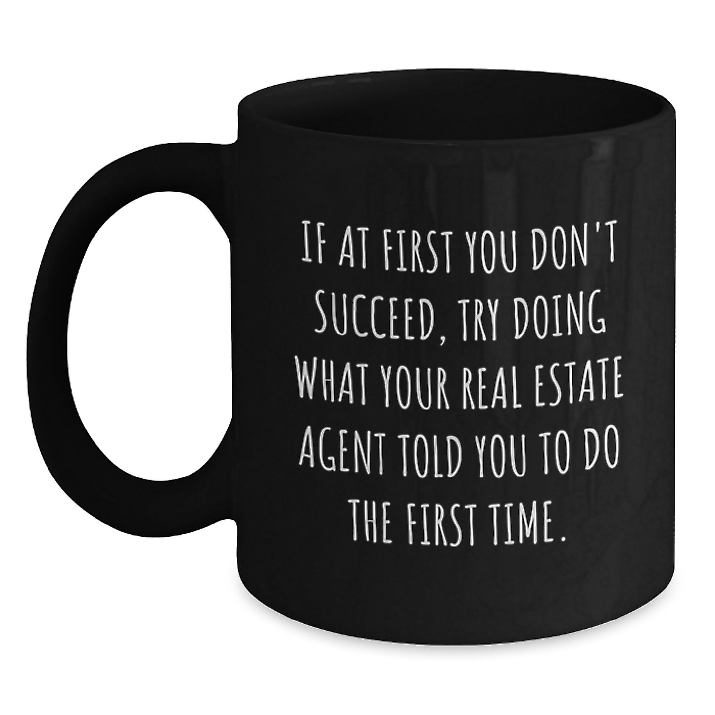 Funny Gifts from Men to Real Estate Agents, Black Coffee Mug for Christmas Unique Presents - Main