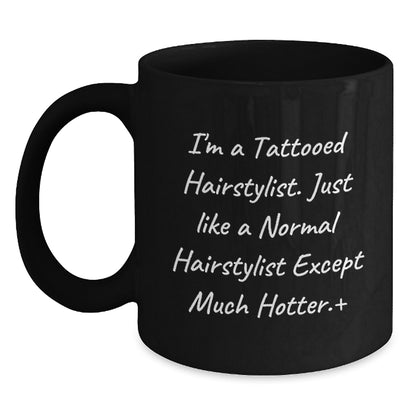 Funny Hairstylist Gifts for Friends from Men, Unique Christmas Unique Gifts for Hairstylist, Black Coffee Mug - Main
