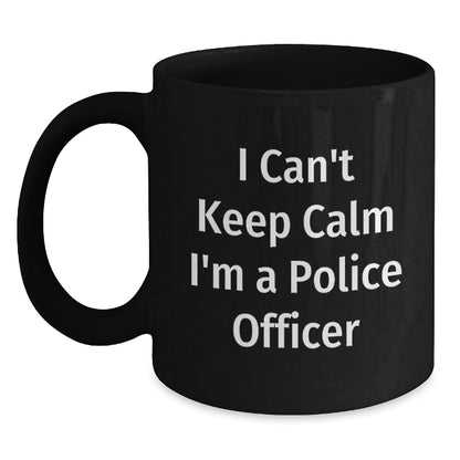 Funny Police Officer Gifts from Friends for Men - I'm A Police Officer Black Coffee Mug - Christmas Unique Mugs - Main