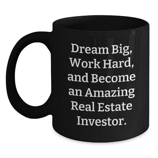 Gifts from Family to Real Estate Investor Men - Inspirational Christmas Unique Gifts for Real Estate Investor Friends - Black Coffee Mug - Main