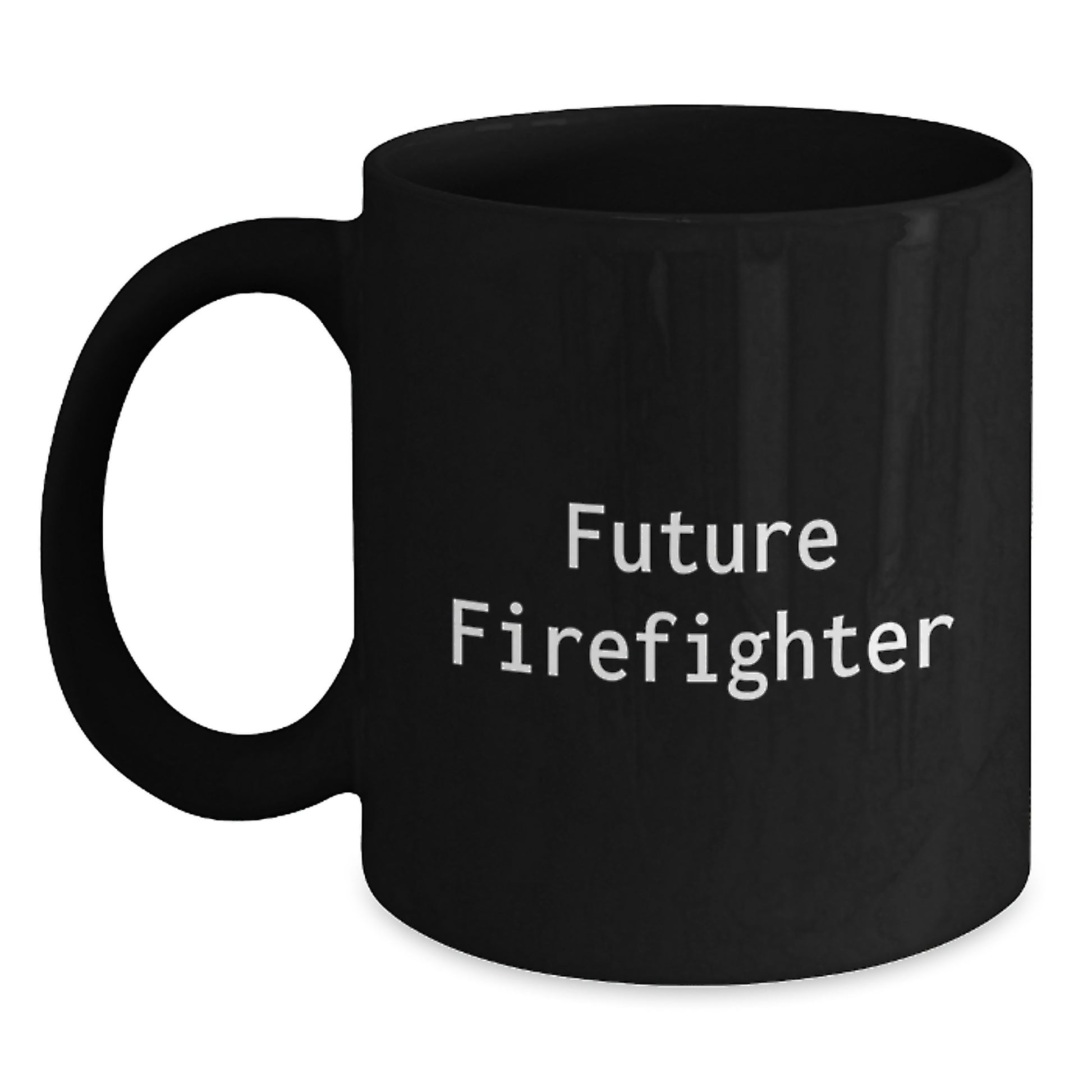 Funny Future Firefighter Christmas Unique Gifts from Friends to Firefighter Men Black Coffee Mug - Main