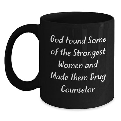 Funny Drug Counselor Gifts from Friends, Unique Black Coffee Mug for Women Drug Counselors, Christmas Unique Ideas - Main