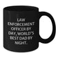 Law Enforcement Officer Funny Gifts, World's Best Dad Black Coffee Mug for Graduation, Gifts from Dad to Law Enforcement Officer, Unique Men's Mug - Additional