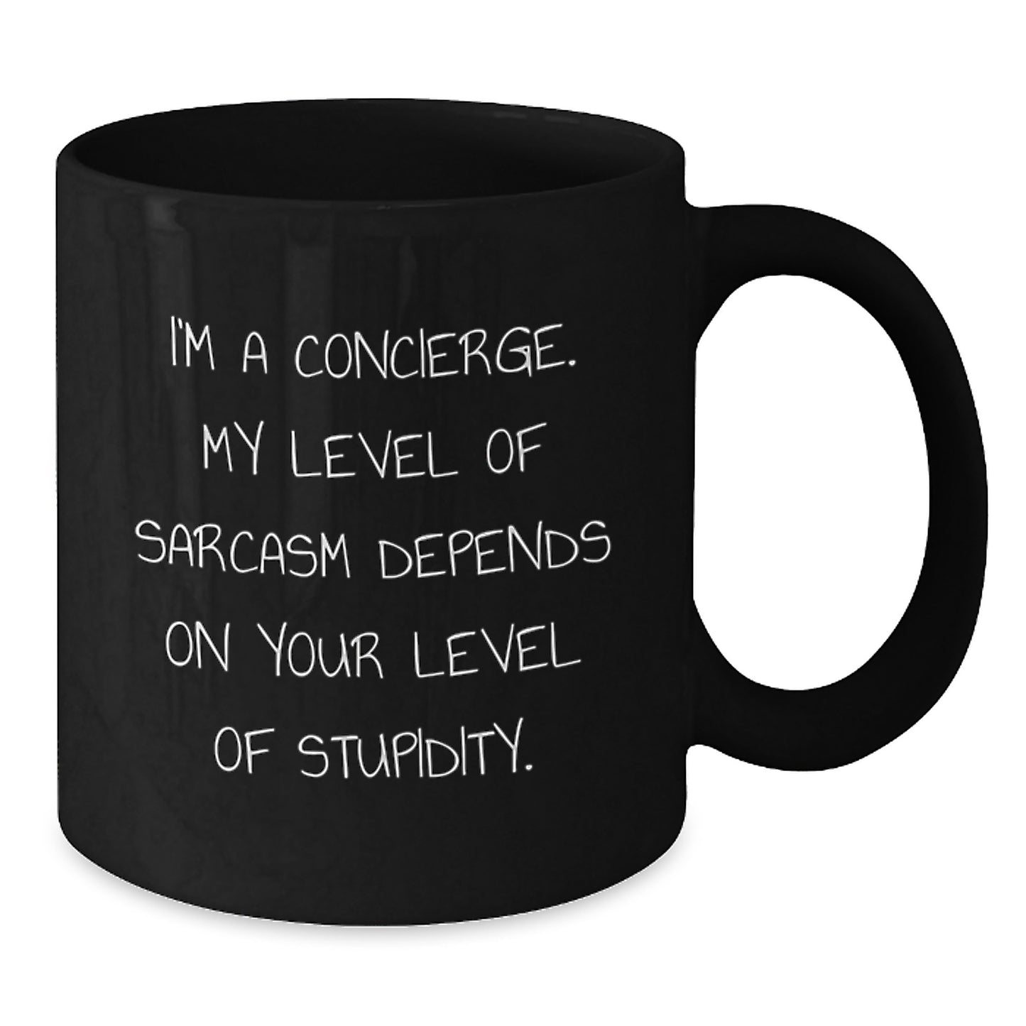 Sassy Concierge Gifts from Friends for Men Black Coffee Mugs, Funny Christmas Unique Gifts for Concierge Enthusiasts, 11oz or 15oz Ceramic - Additional