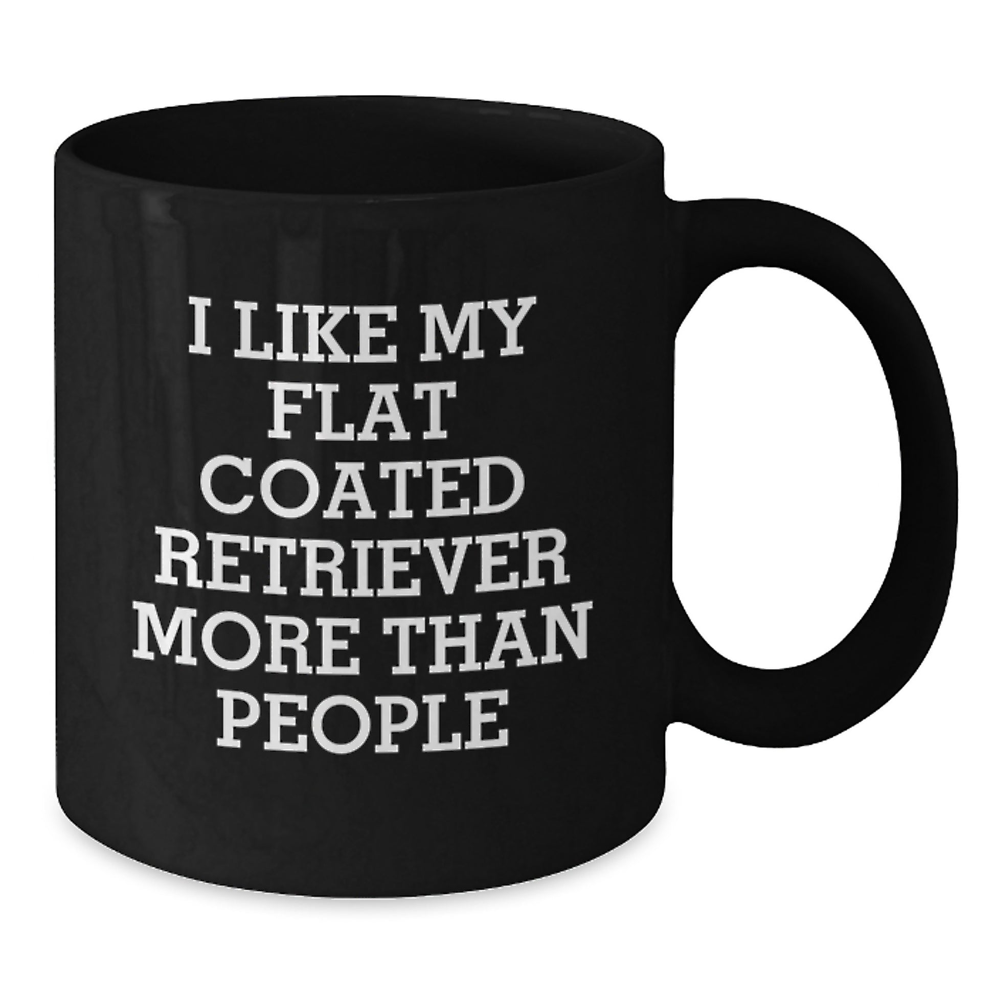 Funny Flat Coated Retriever Dog Lovers Gifts from Friends to Family - I Like My Flat Coated Retriever More Than People Quote Black Coffee Mug - Additional