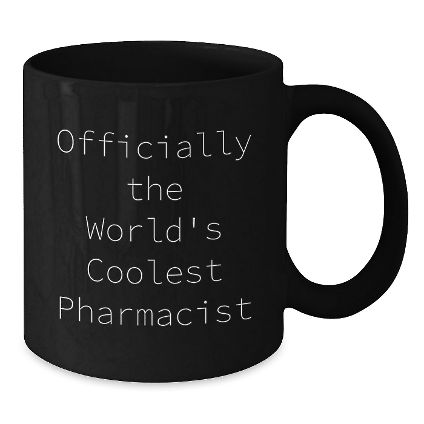 Fun Christmas Unique Gifts for Pharmacist from Friends - 'Officially The World's Coolest Pharmacist' Funny Black Coffee Mug - Additional