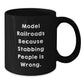 Funny Model Railroads Gifts from Friends for Him - Model Railroads Enthusiast Black Coffee Mug, Christmas Unique Presents for Men - Additional