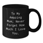 Emotional Mum Gifts from Friends - To My Amazing Mum, Never Forget How Much I Love You. Black Coffee Mug for Graduation - Additional