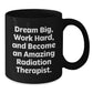 Radiation Therapist Gifts, Funny Quote, Black Coffee Mug, Birthday Unique Gifts from Men to Radiation Therapist, Become Amazing Radiation Therapist, Work Hard, Dream Big - Additional