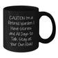 Funny Warden Gifts - Retirement Warden Coffee Mug, Caution, Black Coffee Mug Gifts for Men, Women, Friends, Family, Christmas Unique Gifts from Friends - Additional