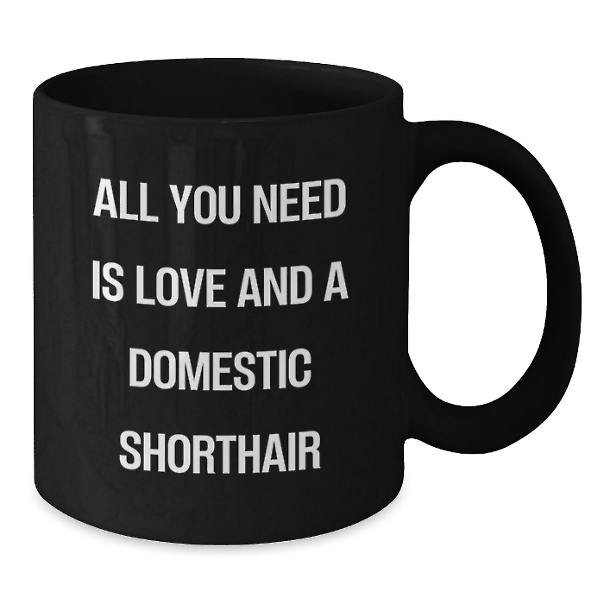 Funny Domestic Shorthair Cat Gifts from Men to Family - Black Coffee Mug All You Need Is Love And A Domestic Shorthair - Additional