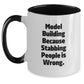 Funny Model Building Two Tone Coffee Mugs for Men, Women, Friends, and Family - Gifts from Dad, Mom, or Friends for Model Building Enthusiasts - Main