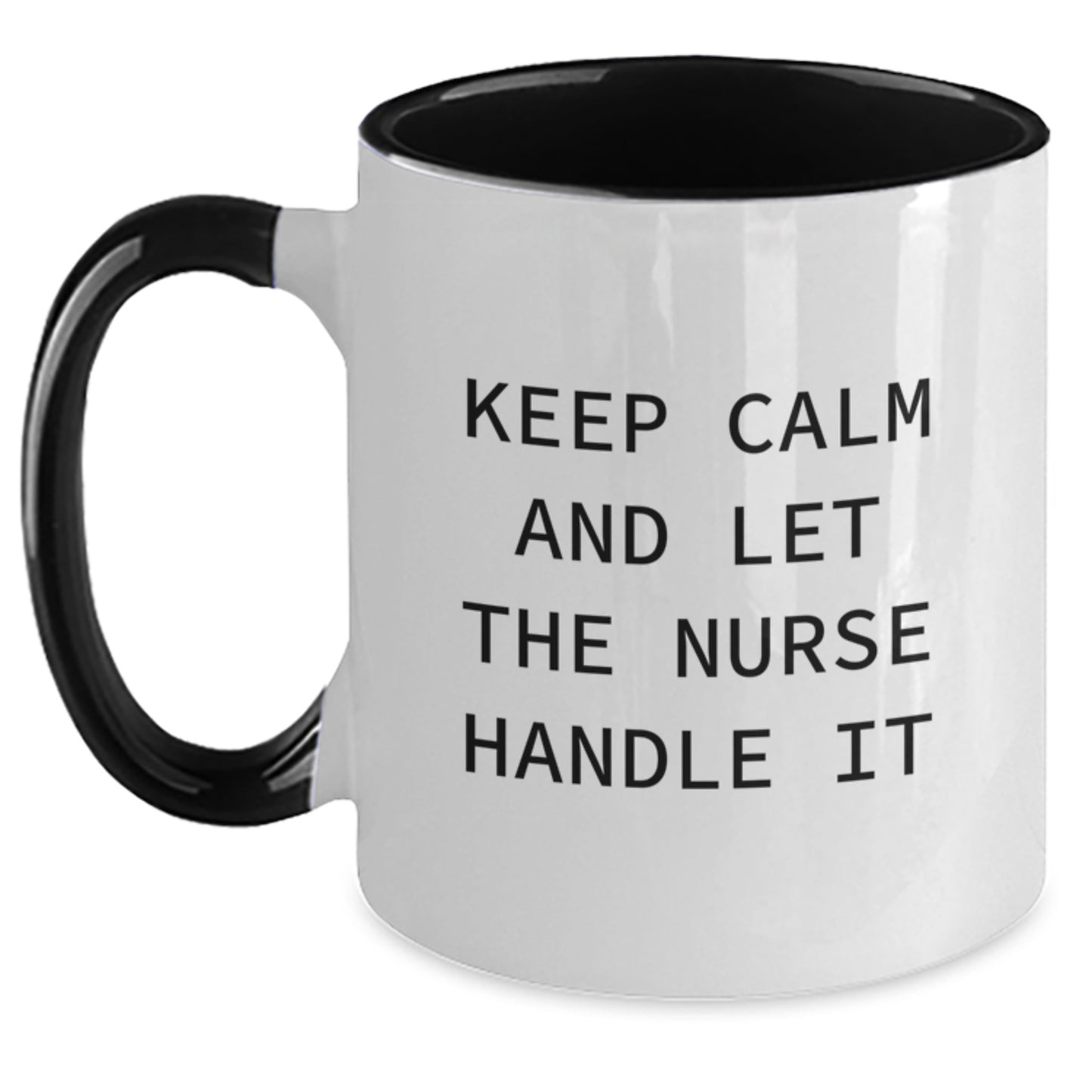 Funny Nurse Gifts from Friends, Christmas Unique Gifts for Nurses, Two Tone Coffee Mug with 'Keep Calm And Let The Nurse Handle It' - Main