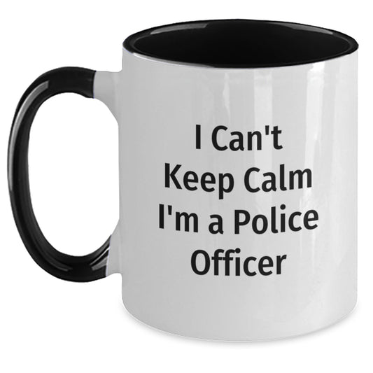 Funny Police Officer Gifts for Men, Gifts from Friends to Police Officers, Christmas Unique Mugs I Can't Keep Calm I'm A Police - Main