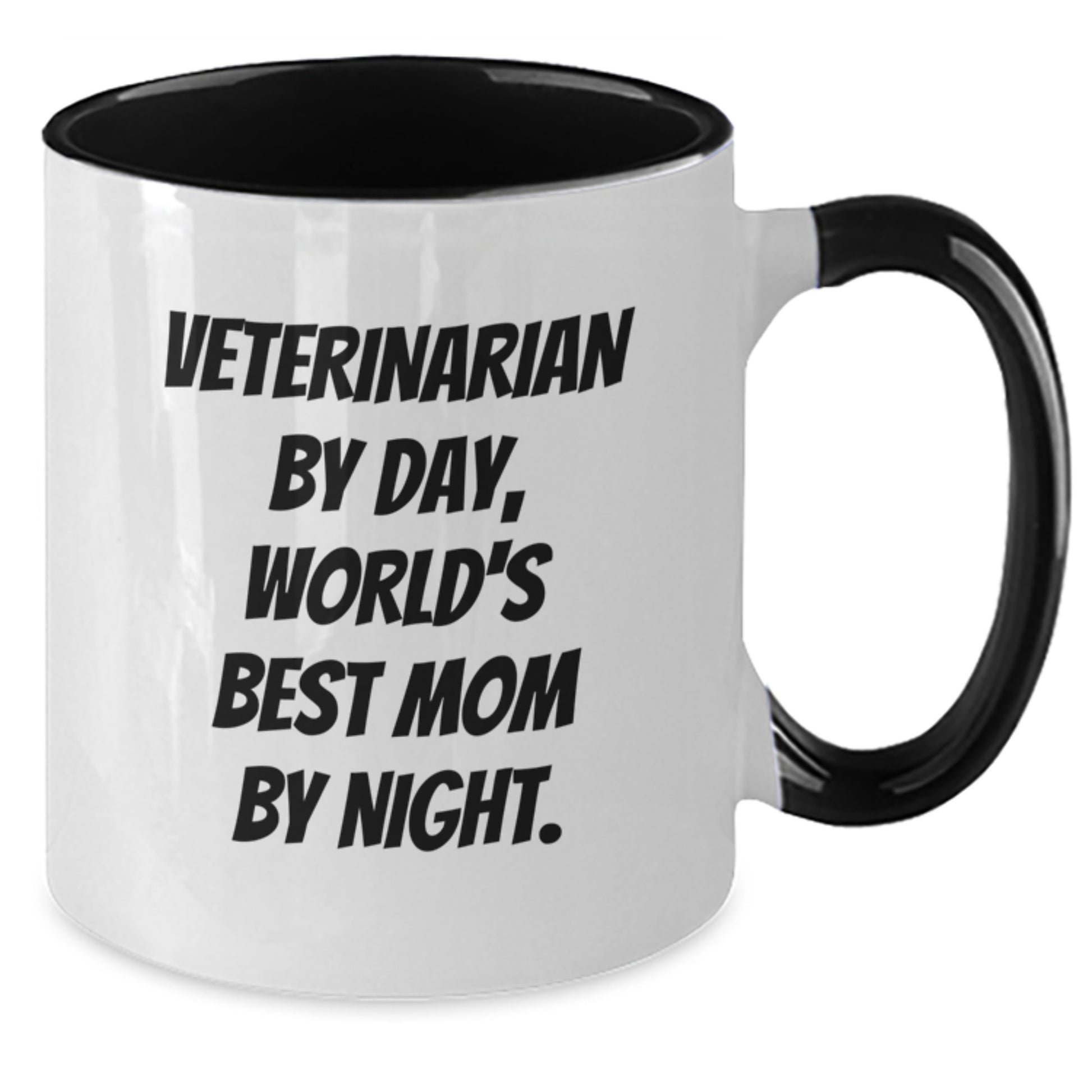 Veterinarian Gifts for Graduation, Funny Two Tone Coffee Mug for World's Best Mom By Night, Gifts from Family for Veterinarian - Additional