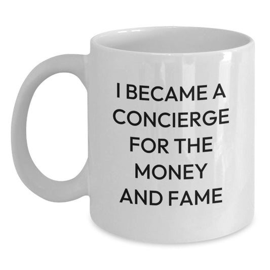 Concierge Service Inspired Funny Quote Gifts from Friends to Family, White Coffee Mugs for Men and Women Graduation Unique Concierge Gifts - Main