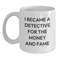 Funny Detective Coffee Mug Gifts for Men from Friends, White Christmas Unique Mugs for Detective Lovers - Main