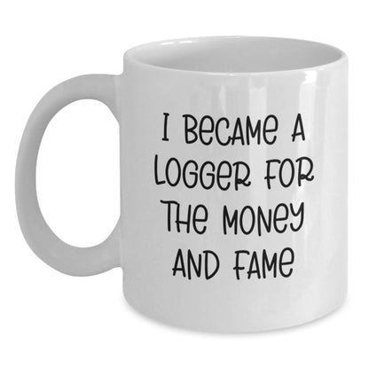 Funny Logger Gifts from Men to Friends Christmas Unique Presents White Coffee Mug - Main