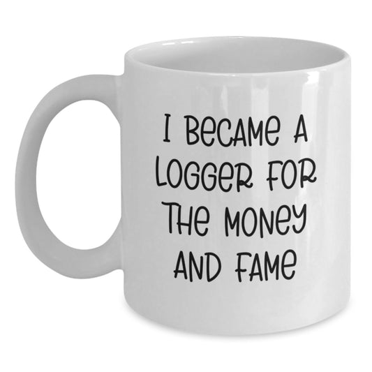Funny Logger Gifts from Men to Friends Christmas Unique Presents White Coffee Mug - Main