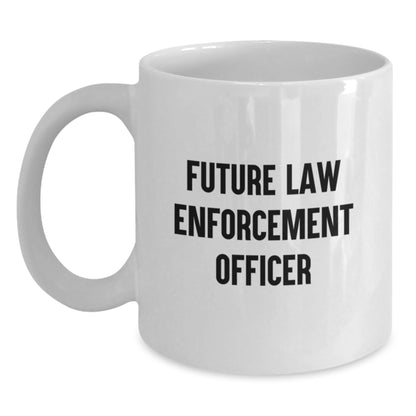 Funny Law Enforcement Officer Gifts for Men, White Coffee Mugs with Inspirational Quote, Christmas Unique Presents from Family or Friends - Main
