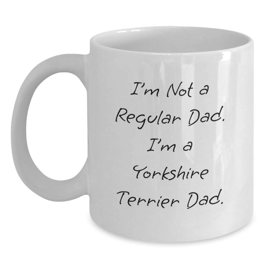 Funny Yorkshire Terrier Dad Coffee Mug Gifts from Friends, Unique Christmas Unique Gifts for Yorkshire Terrier Lovers, 11oz White Ceramic Mug - Main