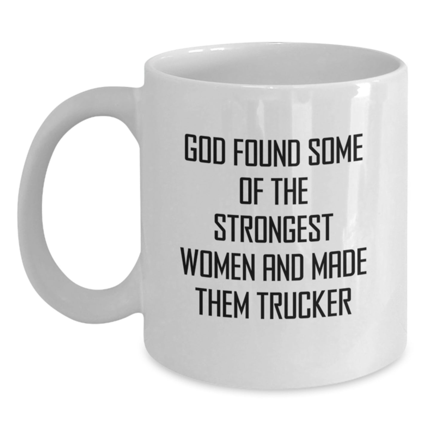 Trucker Christmas Unique Gifts from Friends, White Coffee Mug Inspirational Quote, Funny Mugs for Him - Main