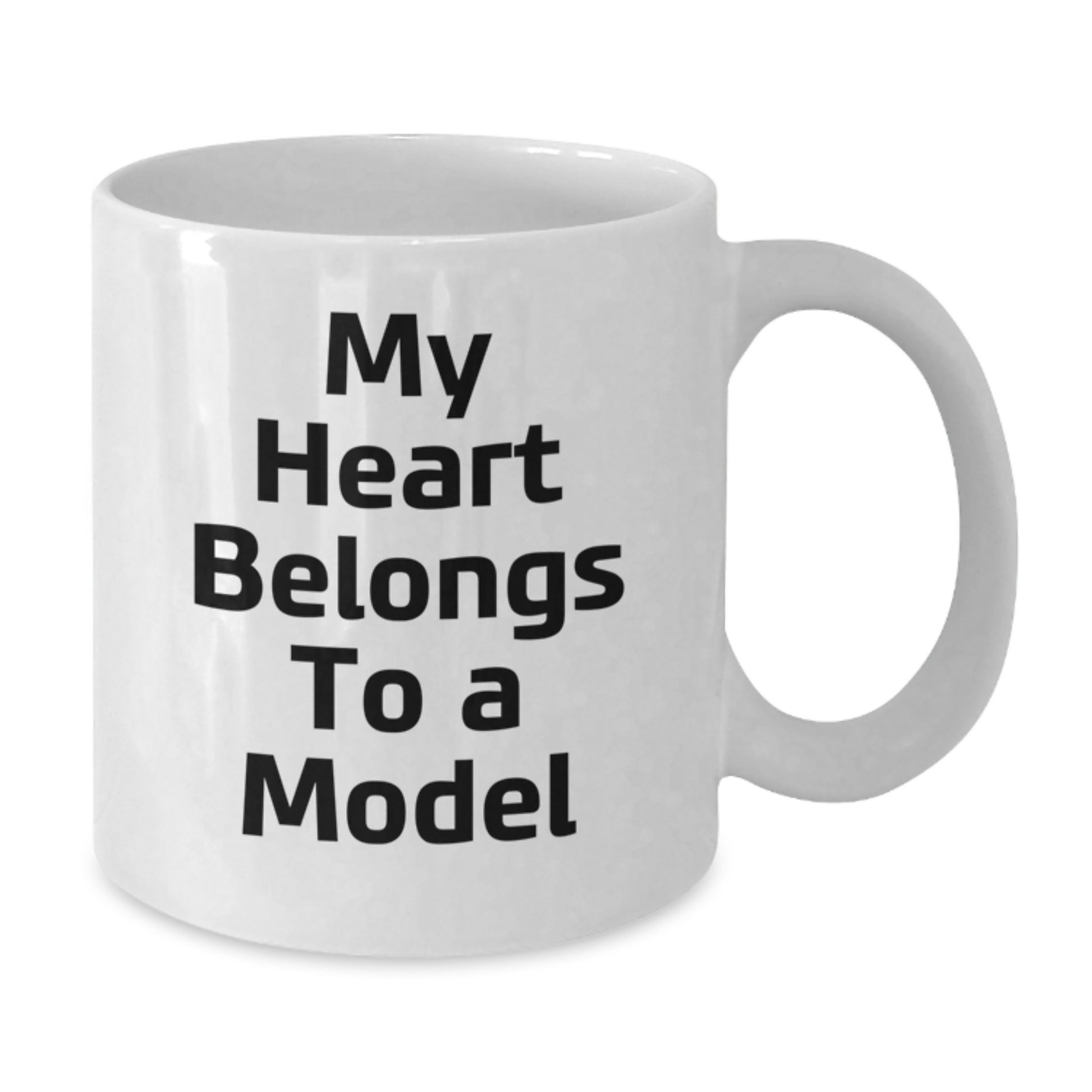 Funny Model Gifts from Friends - 'My Heart Belongs To A Model' White Coffee Mug, Birthday Unique Gifts for Model Enthusiasts - Additional