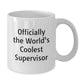 Funny Supervisor Gifts from Men for World's Coolest Supervisor White Coffee Mug - Christmas Unique Present Ideas - Additional
