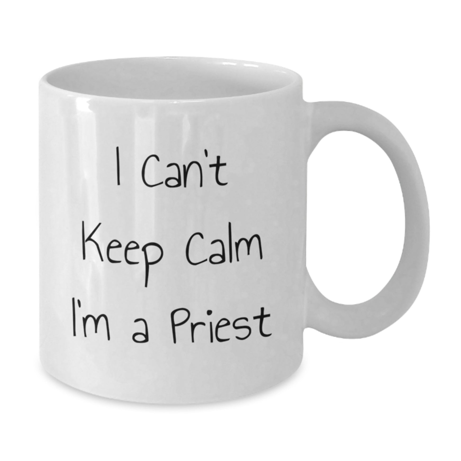 Funny Priest Gifts for Men, Unique White Coffee Mug with 'I Can't Keep Calm I'm A Priest' Quote, Perfect Christmas Unique Gifts from Men - Additional