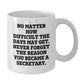 Funny Inspirational Secretary White Coffee Mug Gifts from Men to Women Friends and Family this Christmas - Additional