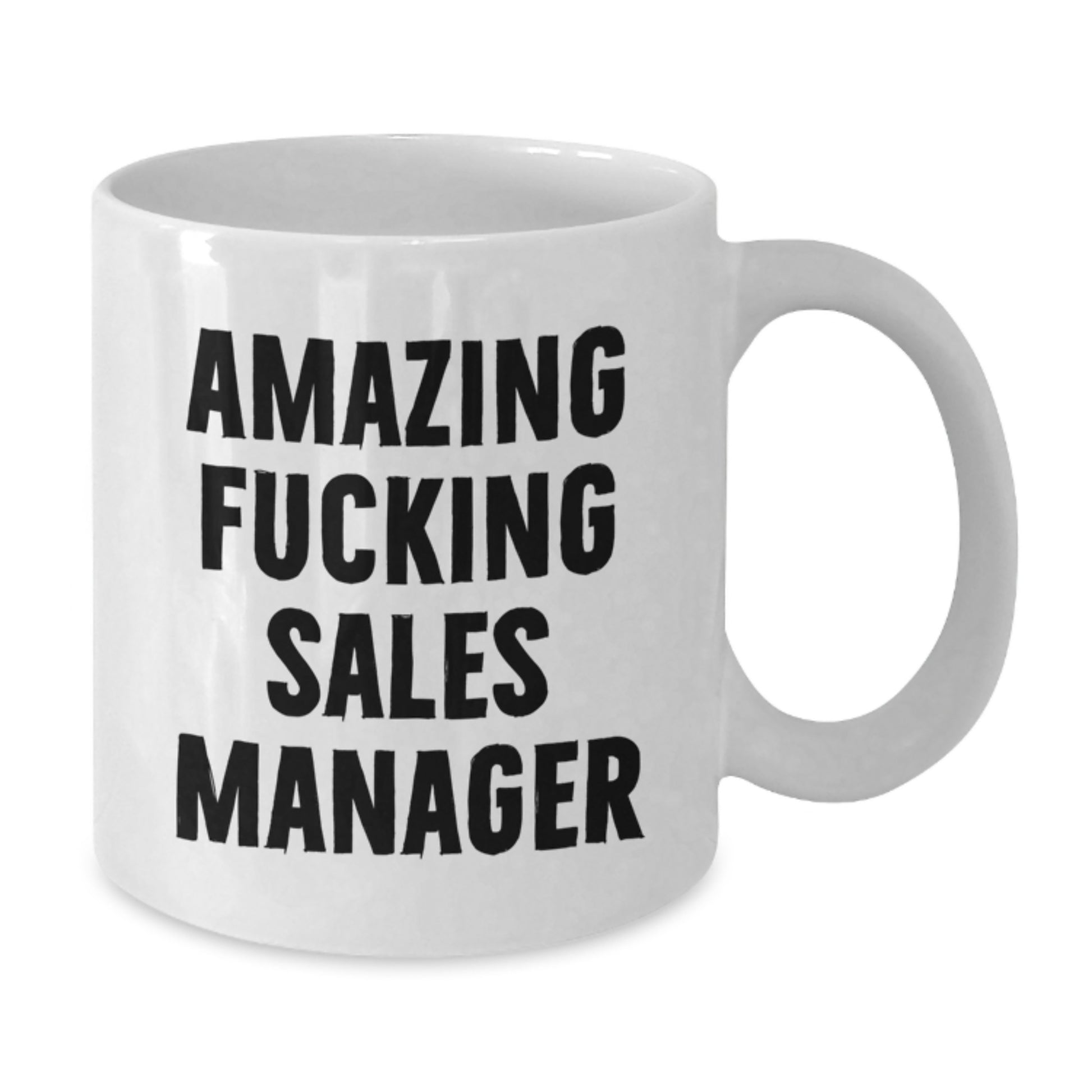 Funny Sales Manager Gifts from Men, White Christmas Unique Mugs for Sales Manager, 'Amazing F--king Sales Manager' Quote - Additional