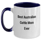 Funny Australian Cattle Dog Mom Gifts from Friends - Best Australian Cattle Mom Ever Two Tone Coffee Mug for Birthday Unique Presents - Main